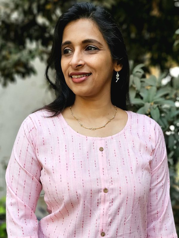 Cotton Kurta-Style Shirt - Pink - Image 2