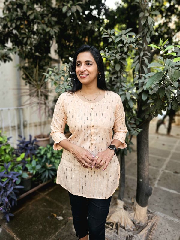 Cotton Kurta-Style Shirt - Light Yellow - Image 4