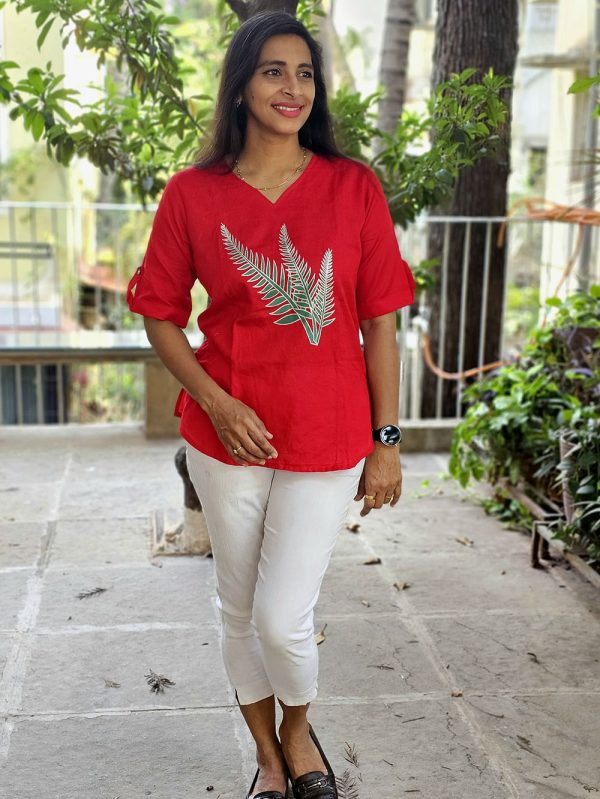 Fern Elegance - Red - Image 4