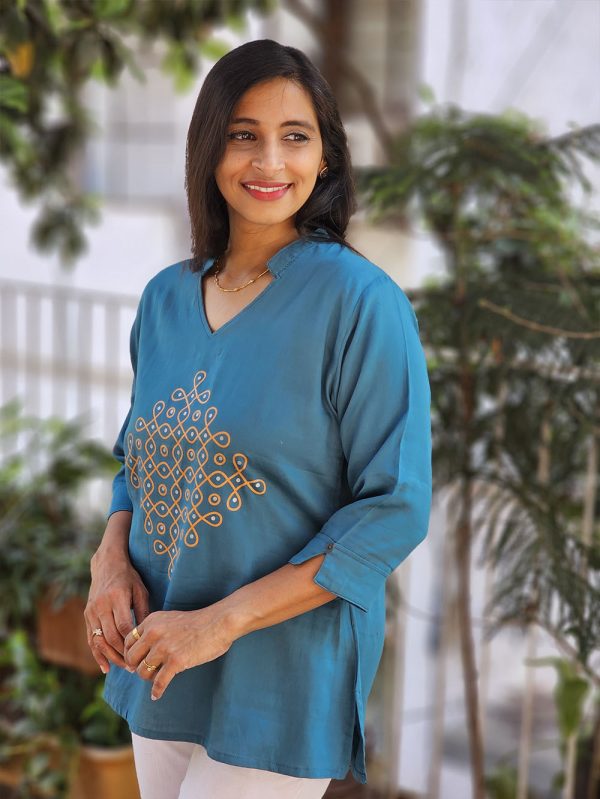 Rangoli Collection | Kolam - Turquoise Blue - Image 2