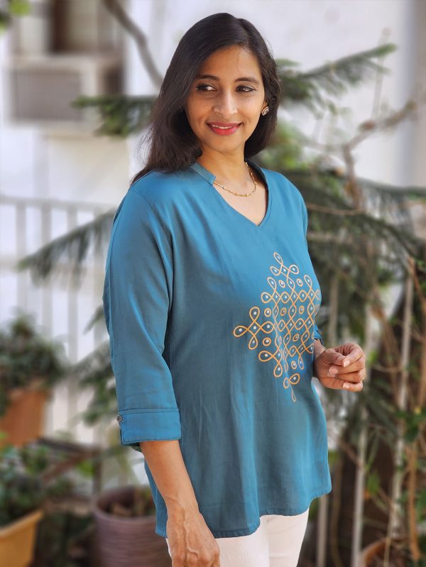 Rangoli Collection | Kolam - Turquoise Blue - Image 3