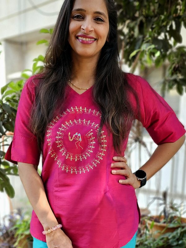 Warli | Tarpa Design - Rani Pink - Image 3